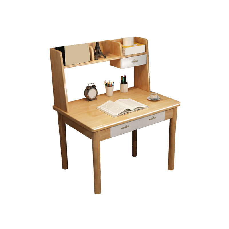 Solid Wood Home Kids Desk 48.4" H Writing Desk Kids Desk and Chair with Hutch