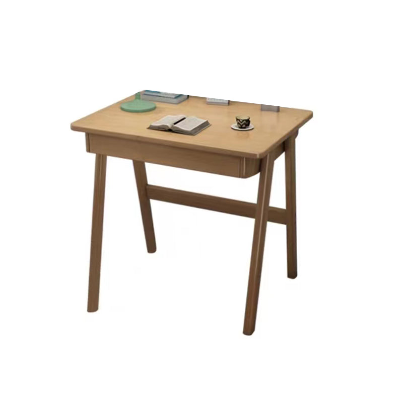 Solid Wood Writing Kids Desk and Chair 29.5" High Simple Child Desk with Drawers