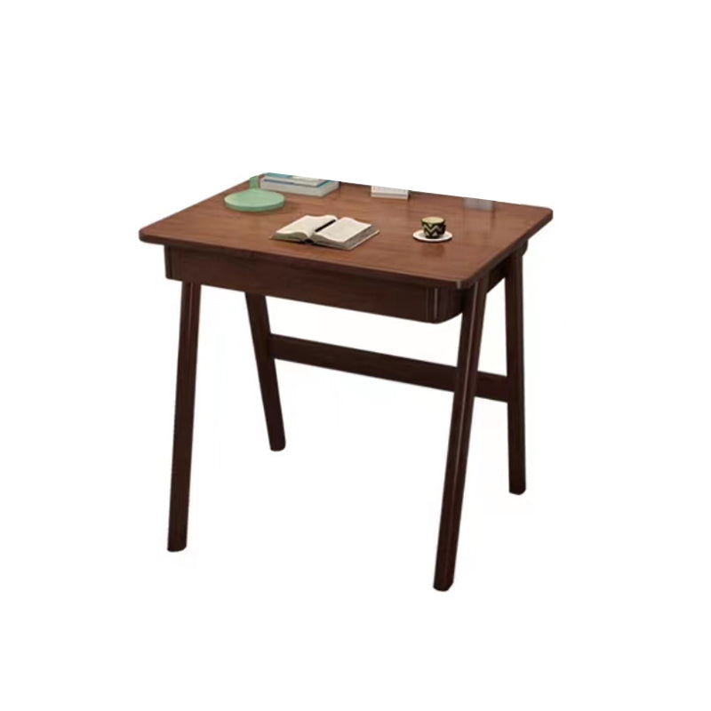 Solid Wood Writing Kids Desk and Chair 29.5" High Simple Child Desk with Drawers