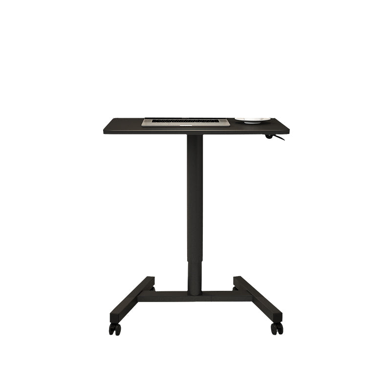 Contemporary Wooden Study Desk Multifunctional Lifting Desk with Metal Base