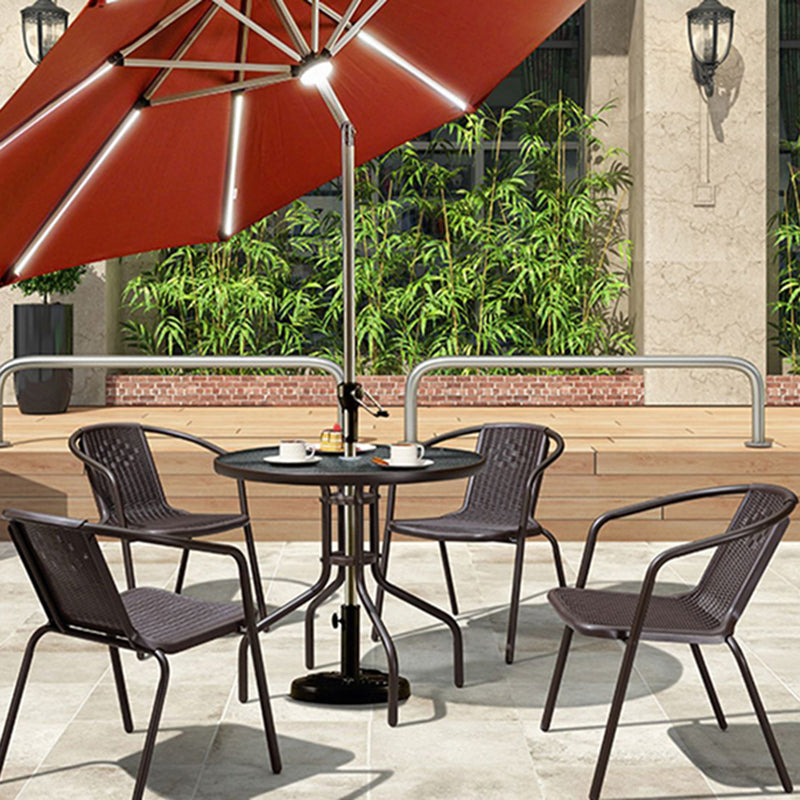 Modern Glass Dining Room Chair and Table Set with Standard Table for Coffee Shop