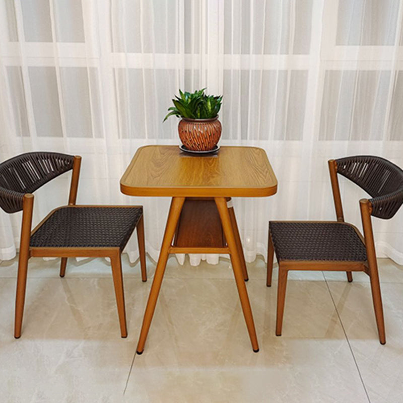 Modern Style Dining Set Square Metal 1/3 Pcs Dining Table Set