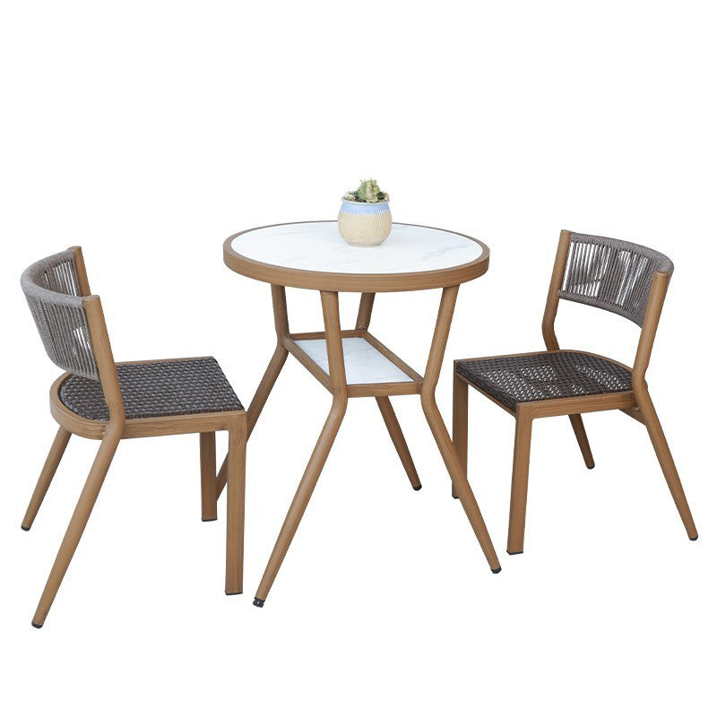 Modern Style Dining Set Square Metal 1/3 Pcs Dining Table Set