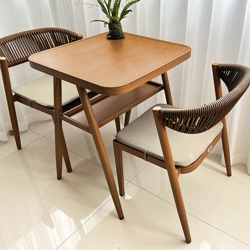 Modern Style Dining Set Square Metal 1/3 Pcs Dining Table Set