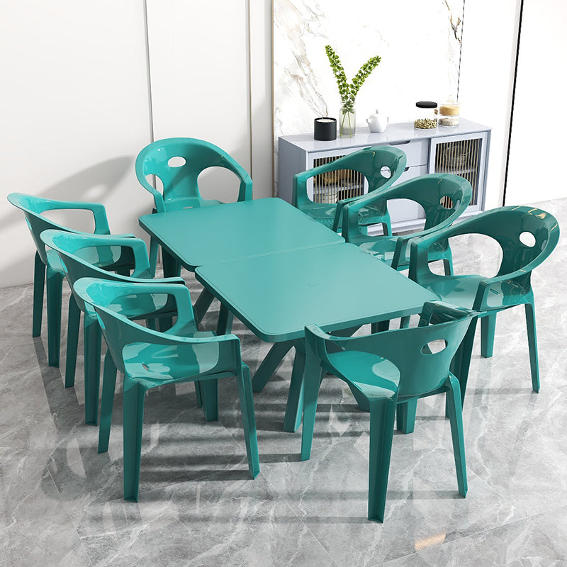 Contemporary Style Dining Set Plastic Square 1/4/5/10 Pcs Dining Table Set