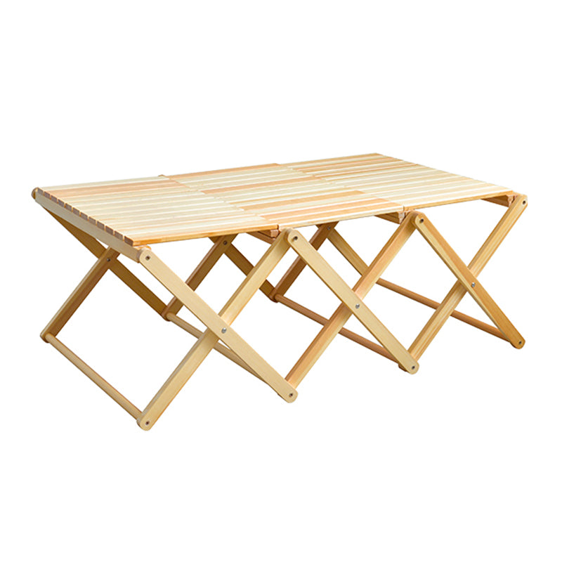 Modern Rectangle Foldable Camping Table Solid Wood Outdoor Table