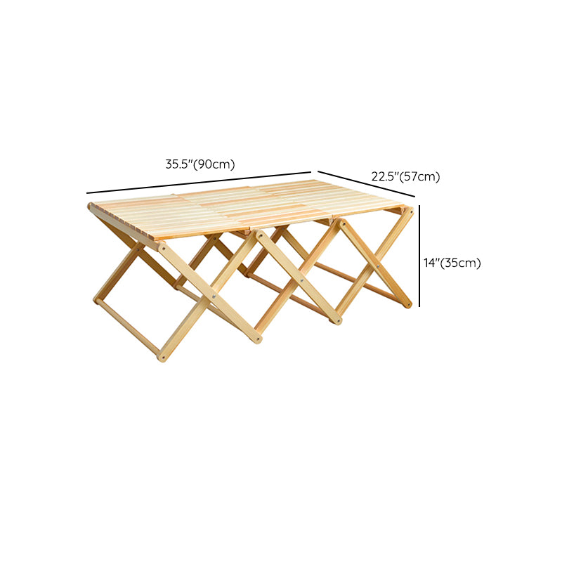 Modern Rectangle Foldable Camping Table Solid Wood Outdoor Table