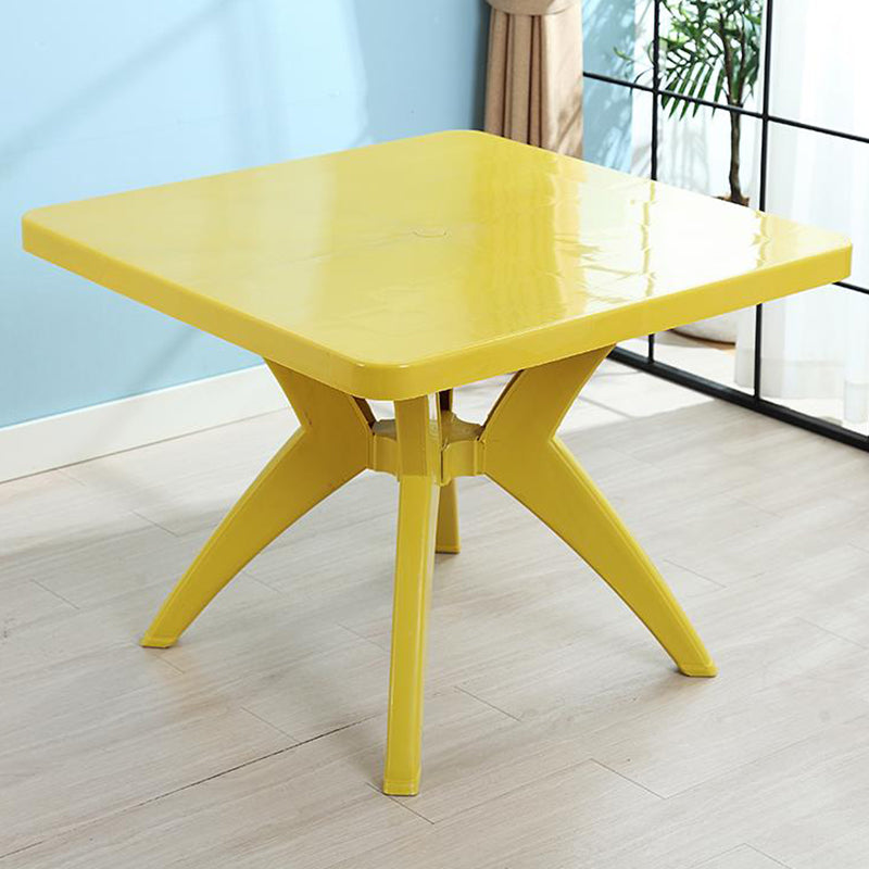 Modern Waterproof Square Courtyard Table Plastic Base Outdoor Table