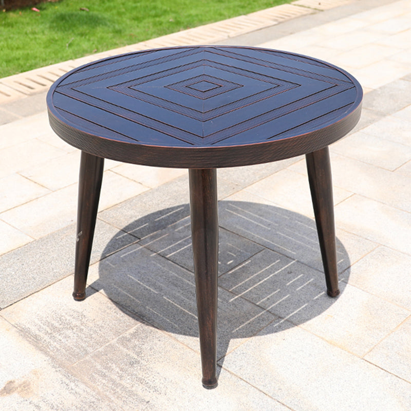 Modern Style Geometric Courtyard Table Aluminum Frame Outdoor Table