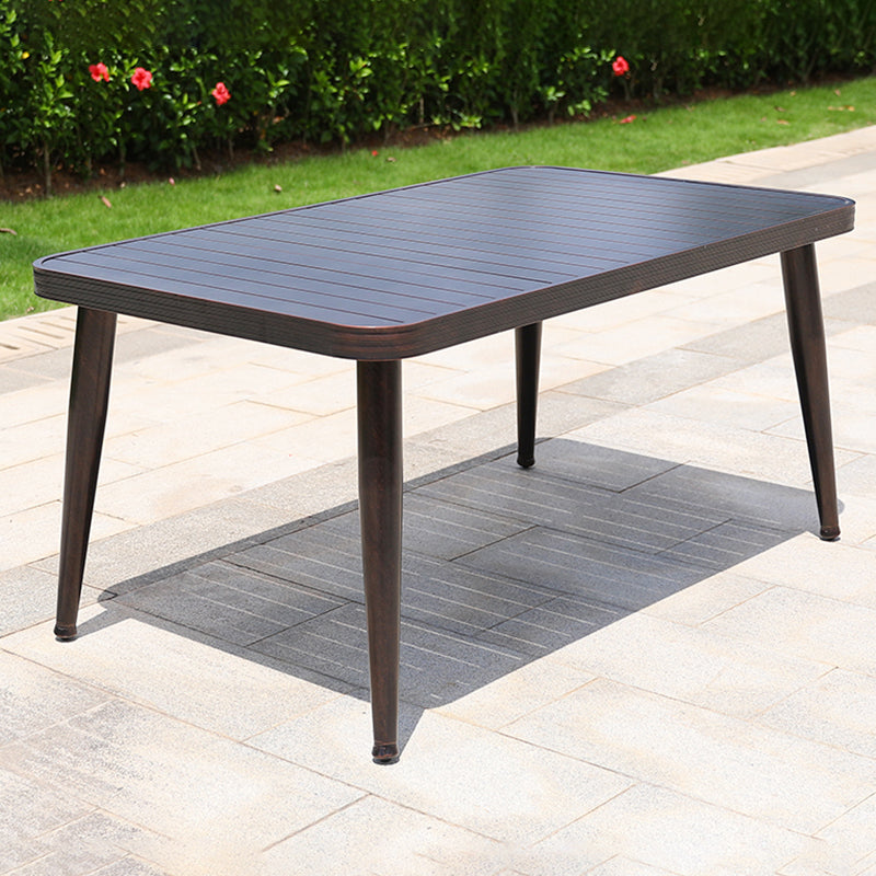 Modern Style Geometric Courtyard Table Aluminum Frame Outdoor Table