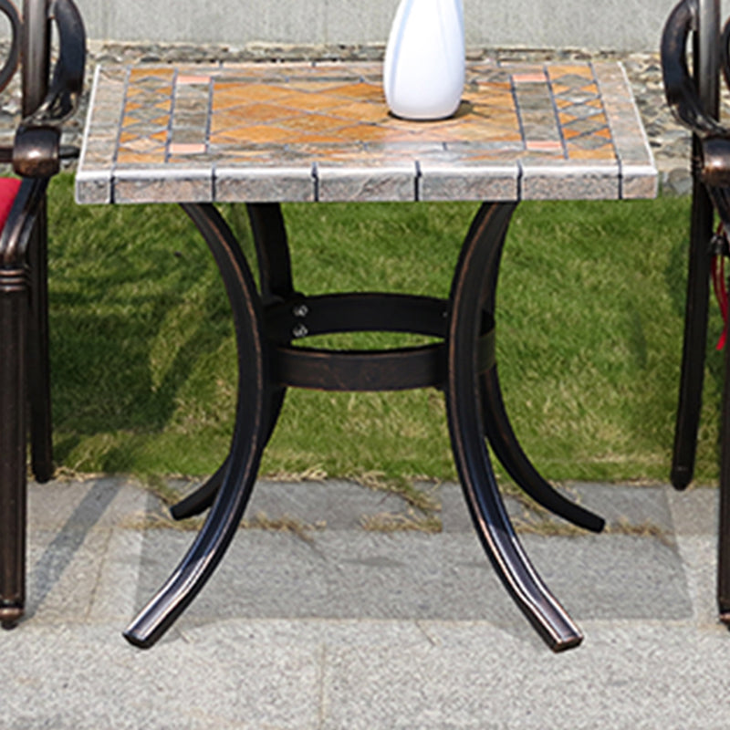 Modern Outdoor Patio Table Ceramic Rust Resistant Patio Table with Aluminum Frame