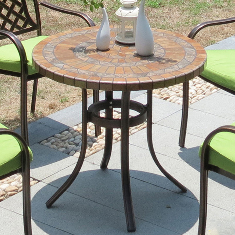 Modern Outdoor Patio Table Ceramic Rust Resistant Patio Table with Aluminum Frame