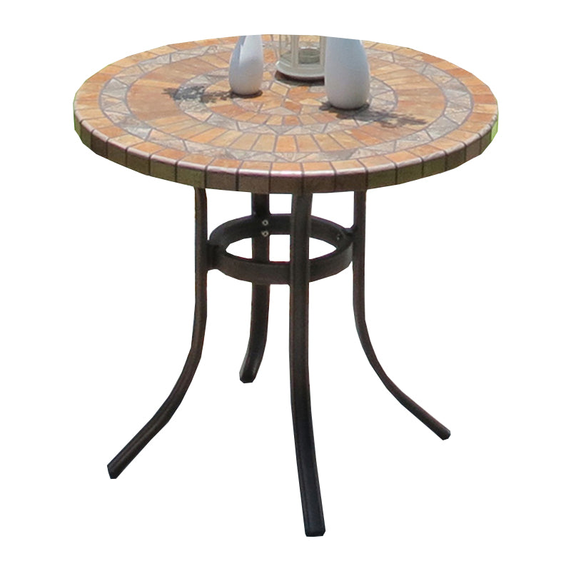 Modern Outdoor Patio Table Ceramic Rust Resistant Patio Table with Aluminum Frame