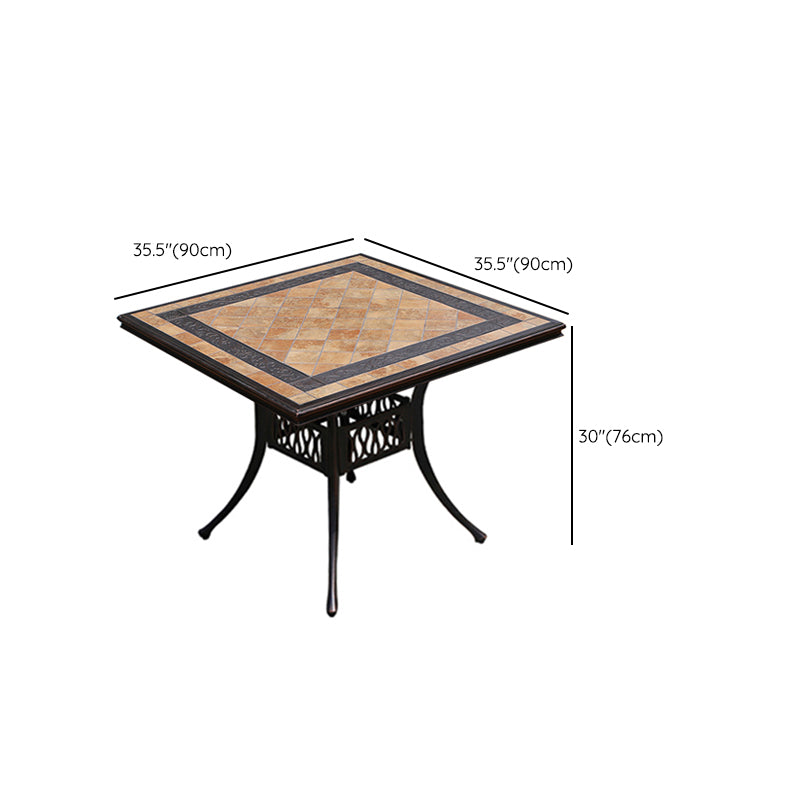 Modern Outdoor Patio Table Ceramic Rust Resistant Patio Table with Aluminum Frame