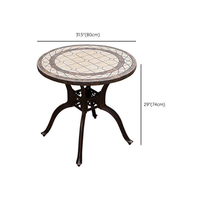 Modern Outdoor Patio Table Ceramic Rust Resistant Patio Table with Aluminum Frame