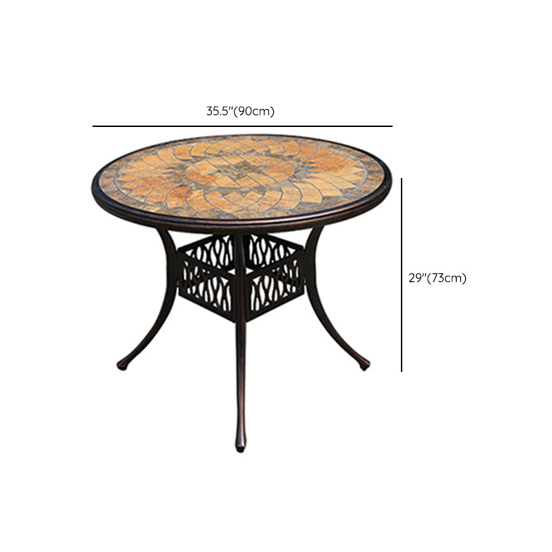 Modern Outdoor Patio Table Ceramic Rust Resistant Patio Table with Aluminum Frame