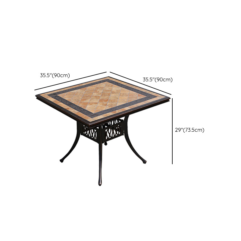 Modern Outdoor Patio Table Ceramic Rust Resistant Patio Table with Aluminum Frame