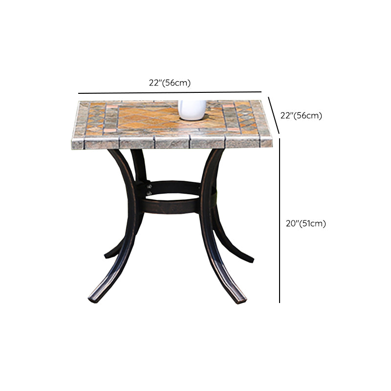 Modern Outdoor Patio Table Ceramic Rust Resistant Patio Table with Aluminum Frame