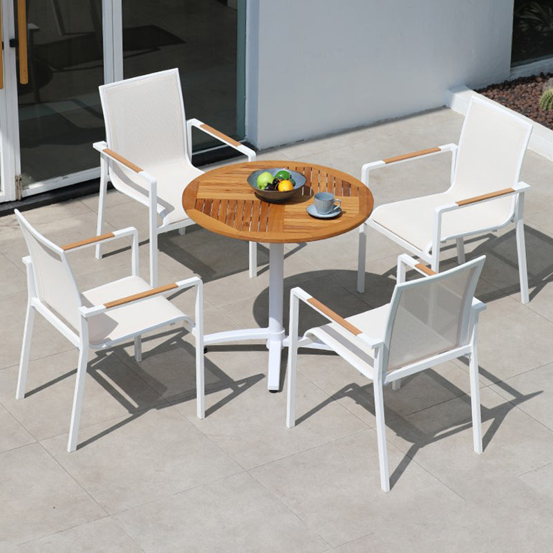 Modern Metal Frame Patio Table Manufactured Wood Dining Table