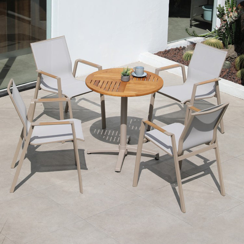 Modern Metal Frame Patio Table Manufactured Wood Dining Table