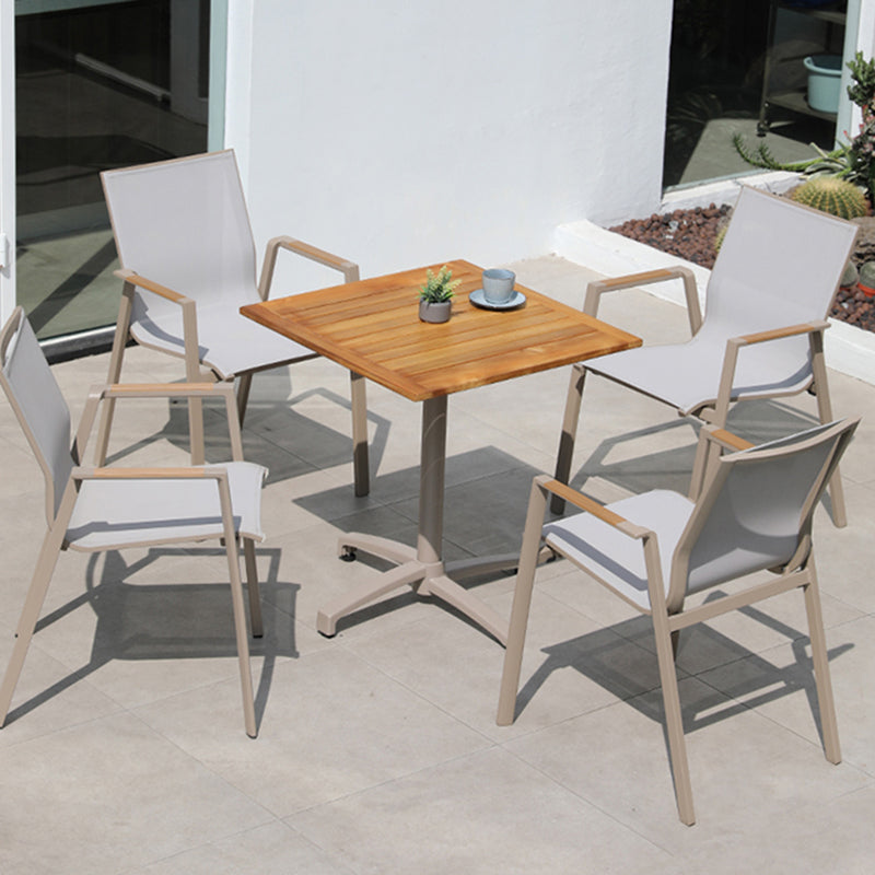 Modern Outdoor Patio Table UV Resistant Dining Table with Metal Frame