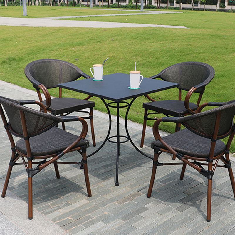 Modern Geometric Waterproof Courtyard Table Metal Base Outdoor Table