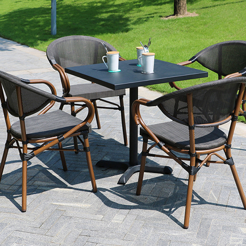 Modern Geometric Waterproof Courtyard Table Metal Base Outdoor Table