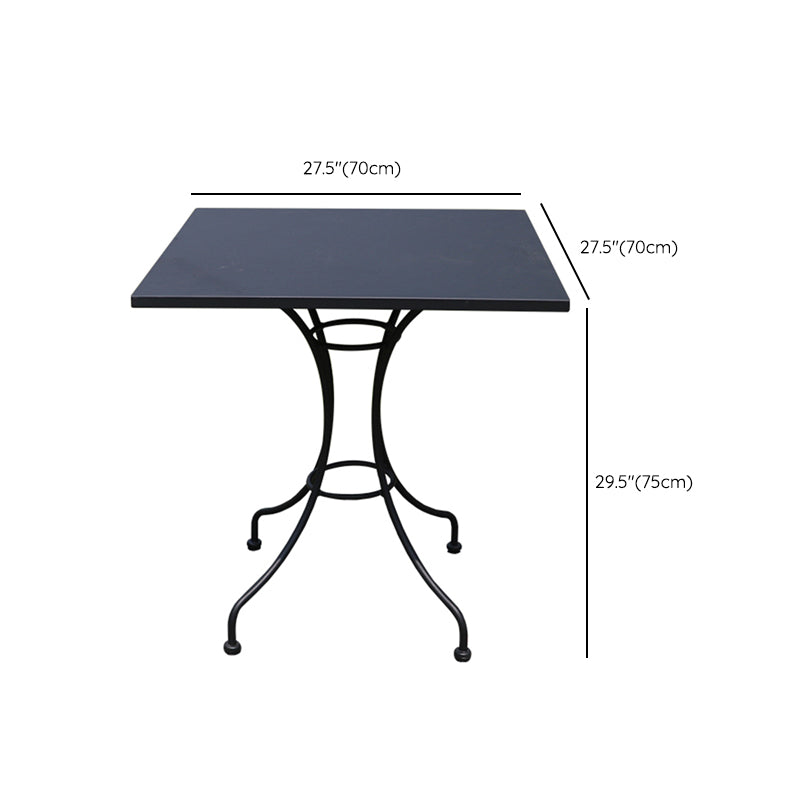 Modern Geometric Waterproof Courtyard Table Metal Base Outdoor Table