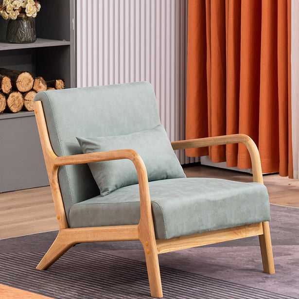 Solid Wood Side Chair Removable Slipcover Lounge Chair for Living Room