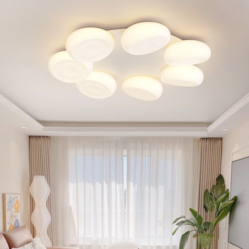 Modern White Ceiling Light LED Ceiling Mount Light with Acrylic Shade for Bedroom