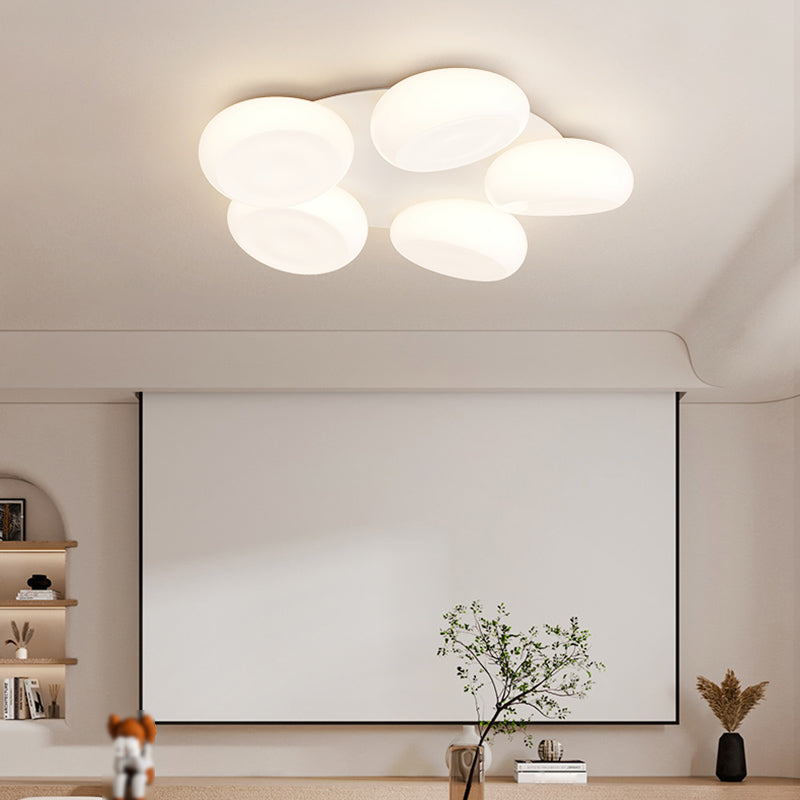 Modern White Ceiling Light LED Ceiling Mount Light with Acrylic Shade for Bedroom