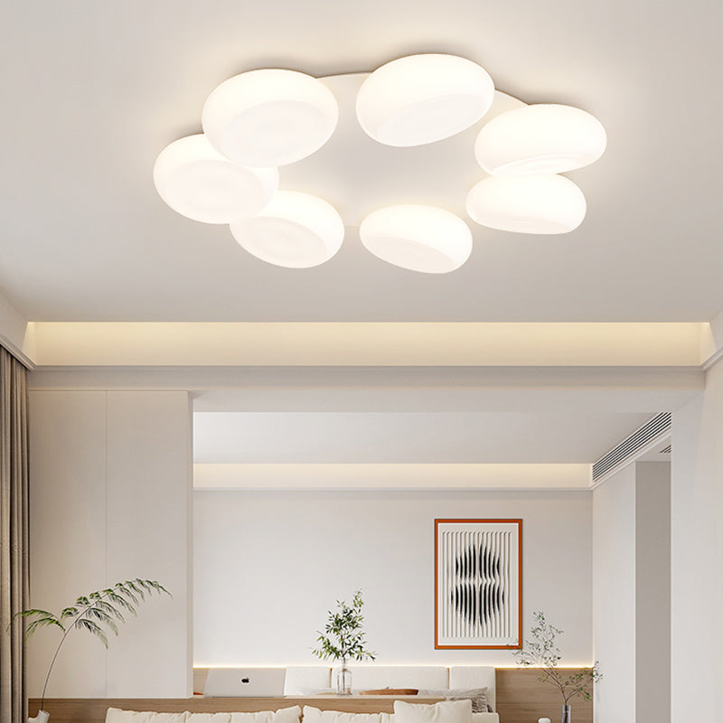 Modern White Ceiling Light LED Ceiling Mount Light with Acrylic Shade for Bedroom