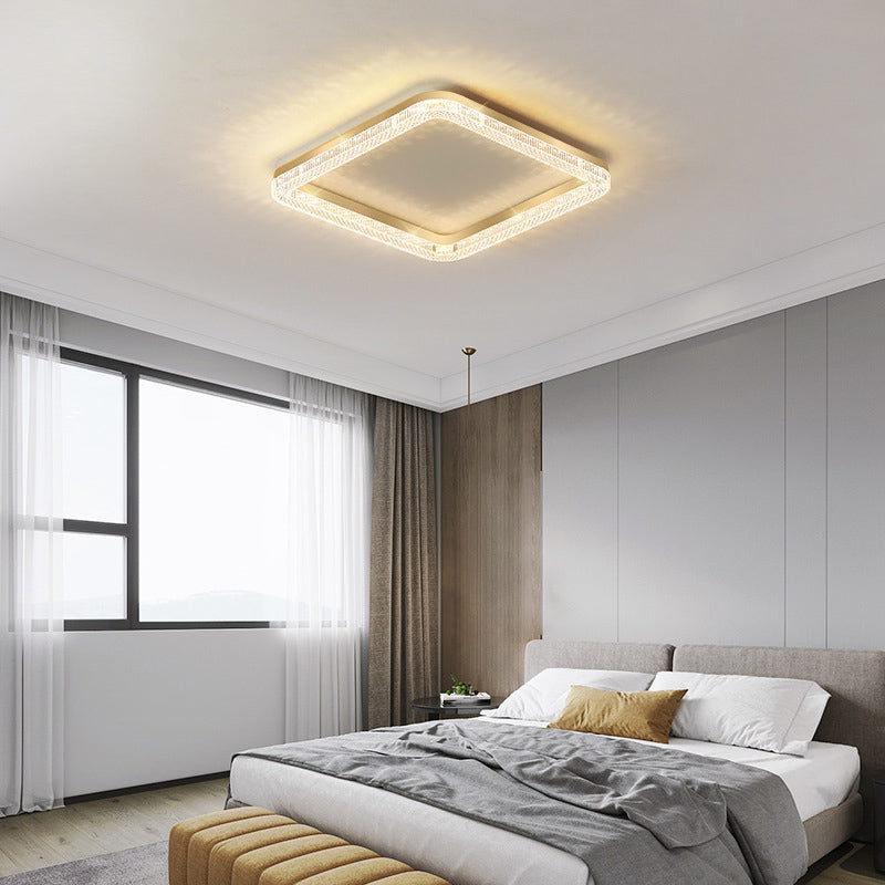 Geometric Shape Metal Flush Light Modern Style 1 Light Flush Mount Ceiling Lights in Gold