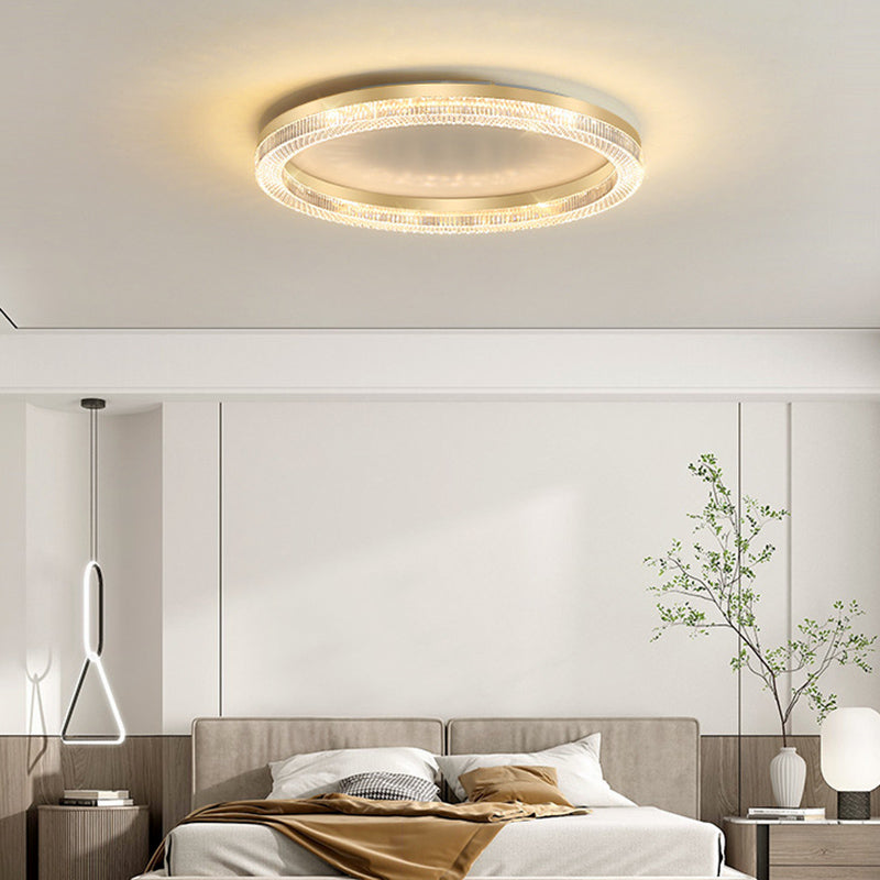 Geometric Shape Metal Flush Light Modern Style 1 Light Flush Mount Ceiling Lights in Gold