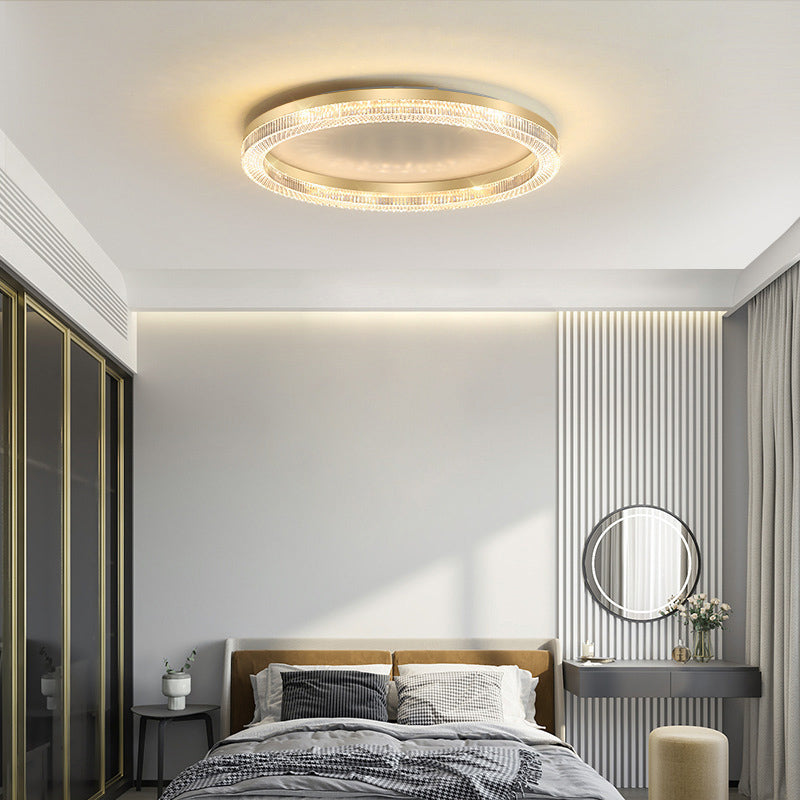 Geometric Shape Metal Flush Light Modern Style 1 Light Flush Mount Ceiling Lights in Gold