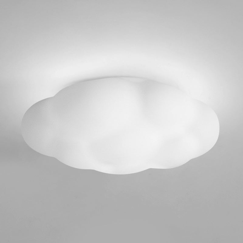 Modern LED Metal Flush Mount Cloud Shape Ceiling Light with Plastic Shade for Bedroom