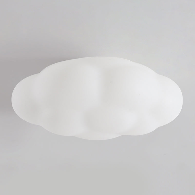 Modern LED Metal Flush Mount Cloud Shape Ceiling Light with Plastic Shade for Bedroom