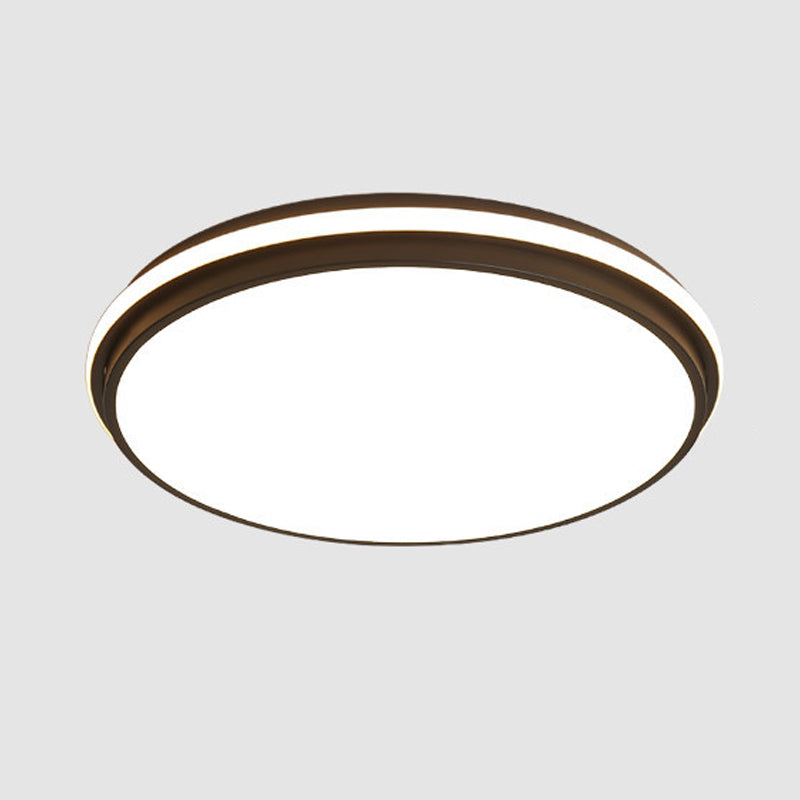 Circular Flush Mount Fixture Modern Metal 1 Light Flush Light for Living Room