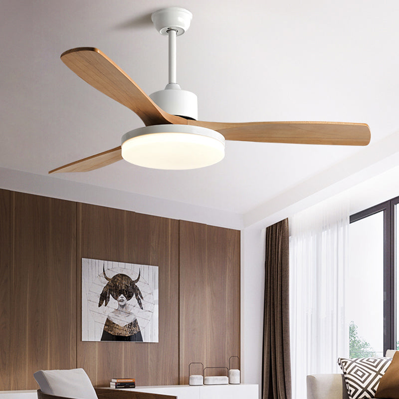 Modern Ceiling Fan Light Fixture Wooden LED Ceiling Lamp for Bedroom