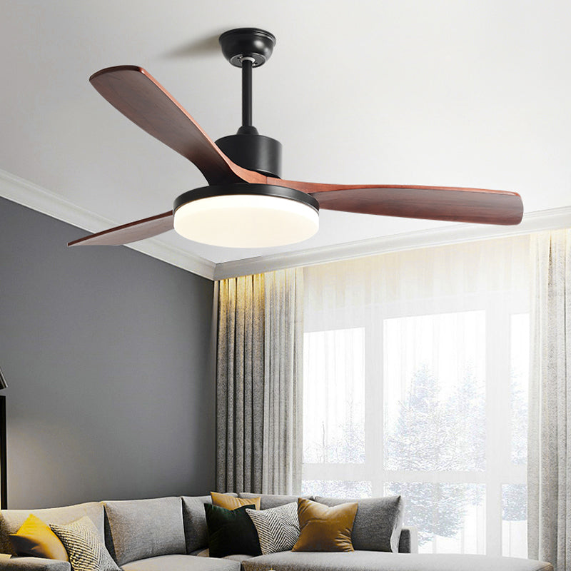 Modern Ceiling Fan Light Fixture Wooden LED Ceiling Lamp for Bedroom