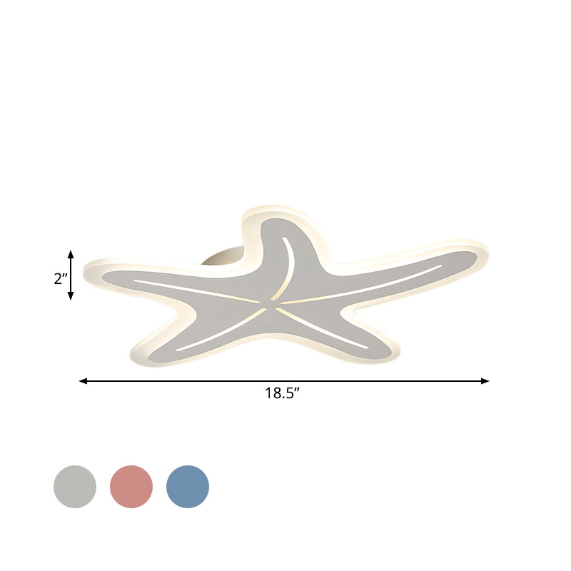 Modernistische sternförmige Deckeneinbauleuchte aus Acryl für Kindergarten-LEDs in Blau/Rosa/Weiß