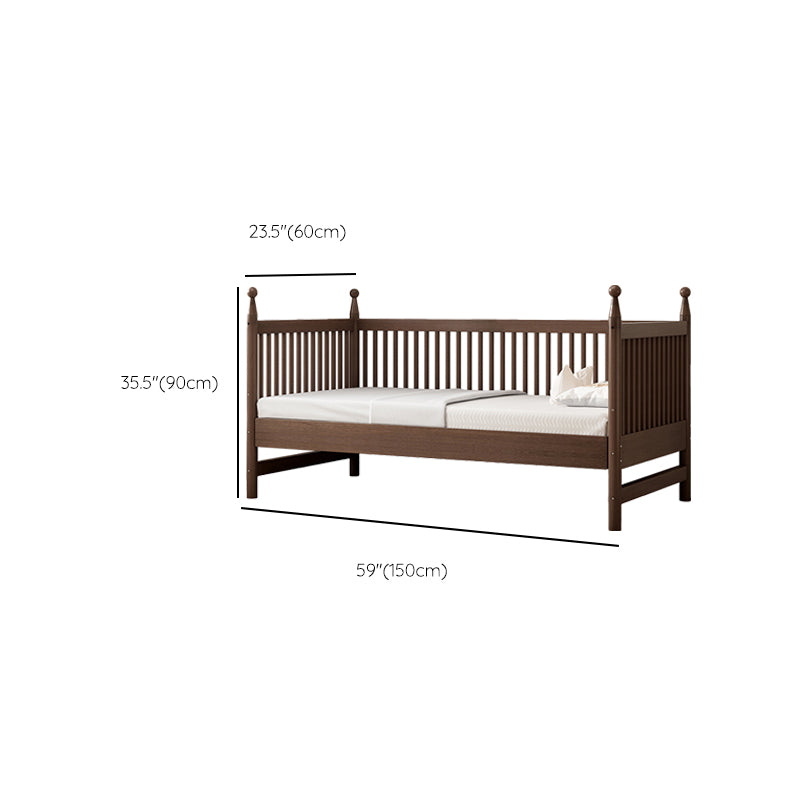 Solid Wood Washed Natural Nursery Bed Traditional with Guardrail