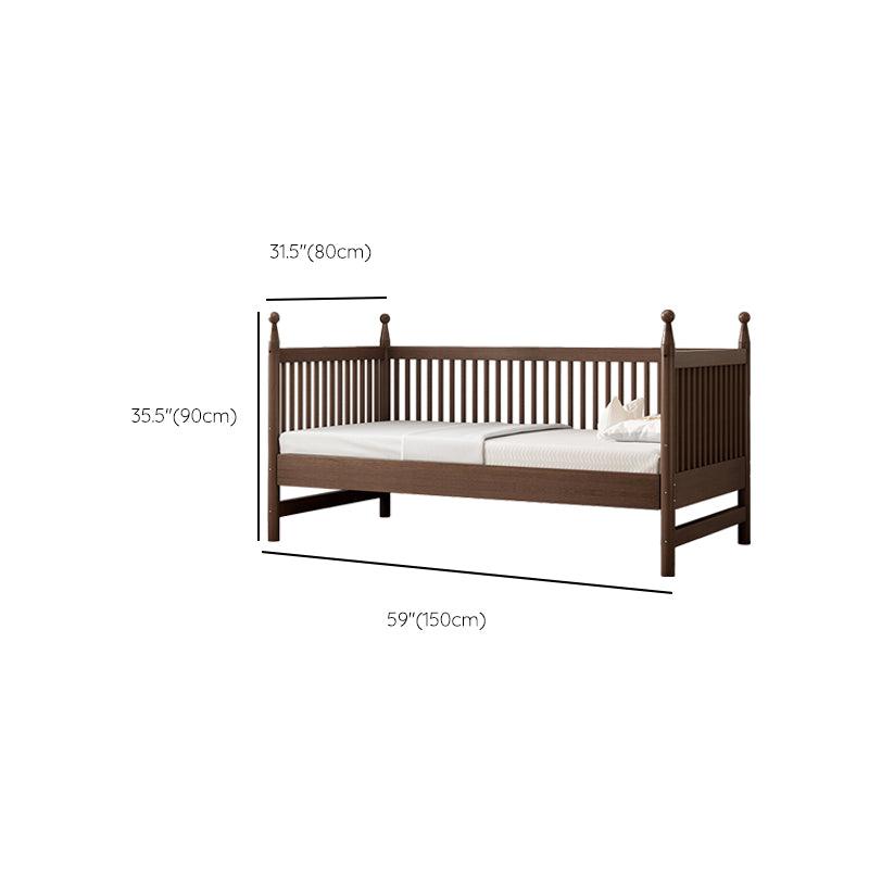 Solid Wood Washed Natural Nursery Bed Traditional with Guardrail