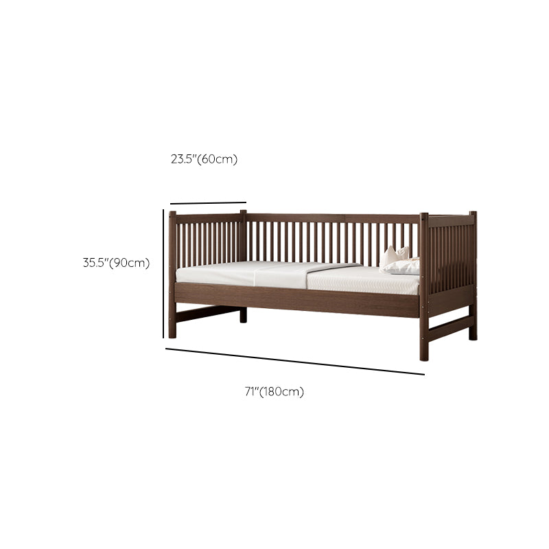 Solid Wood Washed Natural Nursery Bed Traditional with Guardrail