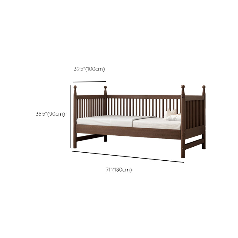 Solid Wood Washed Natural Nursery Bed Traditional with Guardrail