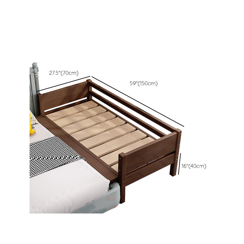 Traditional Washed Natural Baby Crib Solid Wood with Guardrail