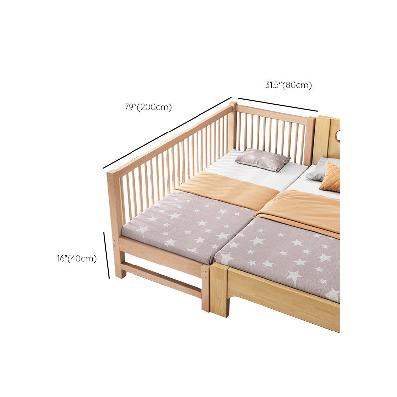 Traditional Style Solid Wood Nursery Crib with Mattress and Guardrail