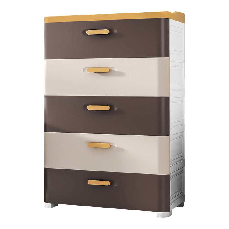 Contemporary Vertical Kids Nightstand 5 Drawers Dresser for Kids