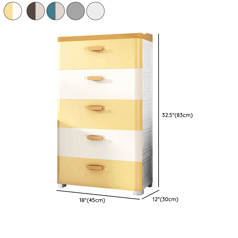 Contemporary Vertical Kids Nightstand 5 Drawers Dresser for Kids