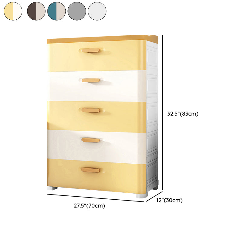 Contemporary Vertical Kids Nightstand 5 Drawers Dresser for Kids